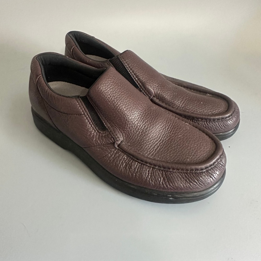 SAS Mens Side Gore Brown Pebbled Leather Slip On Loafers Tripad Comfort SZ‎ 13.5